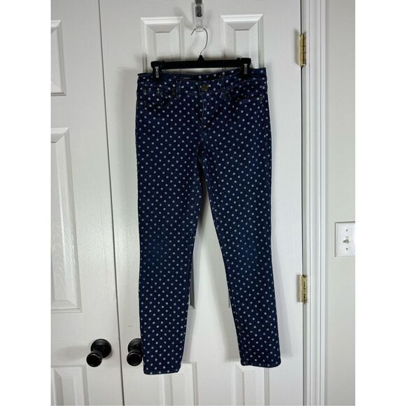 J. Crew Womens Toothpick Dot Jeans Size 29 Ankle - Picture 1 of 5